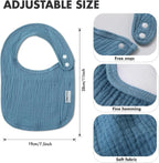 10 Pack Cotton Snap Bibs for Baby Boy Girl, Super Soft Drool Bibs for Teething and Feeding - LittleTreasures