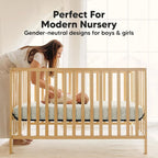 2 - Pack Waterproof Crib Sheets for Girl, Boy - Organic Cotton Fitted Crib Sheets Neutral, Crib Mattress Protector Sheets, Soft Toddler Bed Sheets, Washable Infant Fitted Baby Crib Sheets (Pine Grove) - LittleTreasures