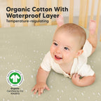 2 - Pack Waterproof Crib Sheets for Girl, Boy - Organic Cotton Fitted Crib Sheets Neutral, Crib Mattress Protector Sheets, Soft Toddler Bed Sheets, Washable Infant Fitted Baby Crib Sheets (Pine Grove) - LittleTreasures