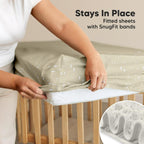 2 - Pack Waterproof Crib Sheets for Girl, Boy - Organic Cotton Fitted Crib Sheets Neutral, Crib Mattress Protector Sheets, Soft Toddler Bed Sheets, Washable Infant Fitted Baby Crib Sheets (Pine Grove) - LittleTreasures