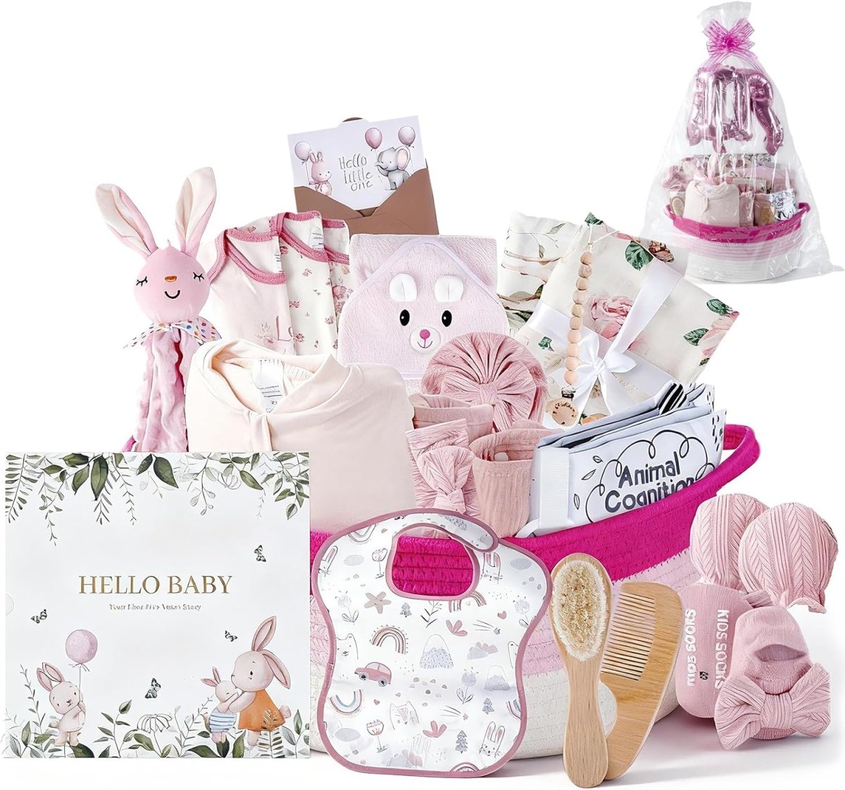 25 - Pcs Luxury Baby Boy Gift Basket Set, Blue (0 - 12M Newborn) | Premium Baby Shower Gifts with Keepsake Memory Book. Ultimate Newborn Essentials in Woven Basket for Unforgettable Welcome Mom Gift - LittleTreasures