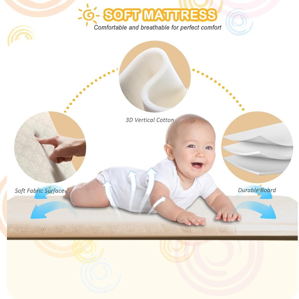 3 in 1 Bassinet,Baby Bassinets Bedside Sleeper with Musical Toy,Adjustable Height Bedside Bassinet for Baby with Wheels and Storage Basket,4 - Sided Mesh Bedside Crib for Newborn 0 - 6 Months (Grey) - LittleTreasures