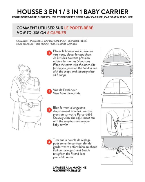 3 - In - 1 Multifunction Cover For Car Seat, Stroller, And Baby Carrier In Chanterelle - LittleTreasures