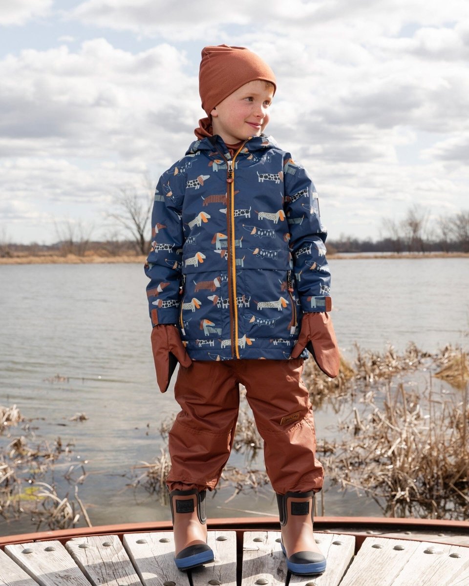 3 - In - 1 Two - Piece Mid - Season Outerwear Set Blue Dog Print - LittleTreasures