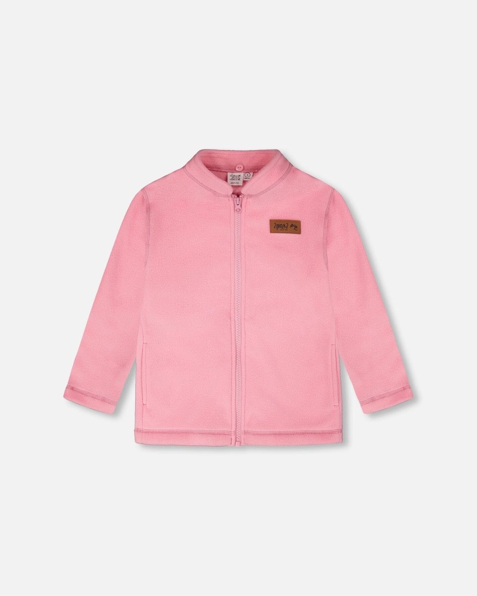 3 - In - 1 Two - Piece Mid - Season Outerwear Set Pink Smiling Flower Print - LittleTreasures