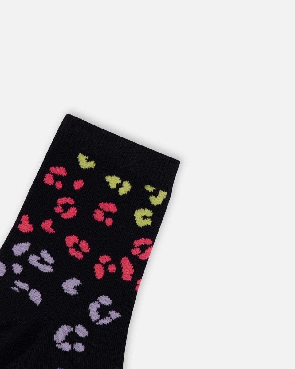 3 - Pack Knit Socks Black And Multicolor - LittleTreasures