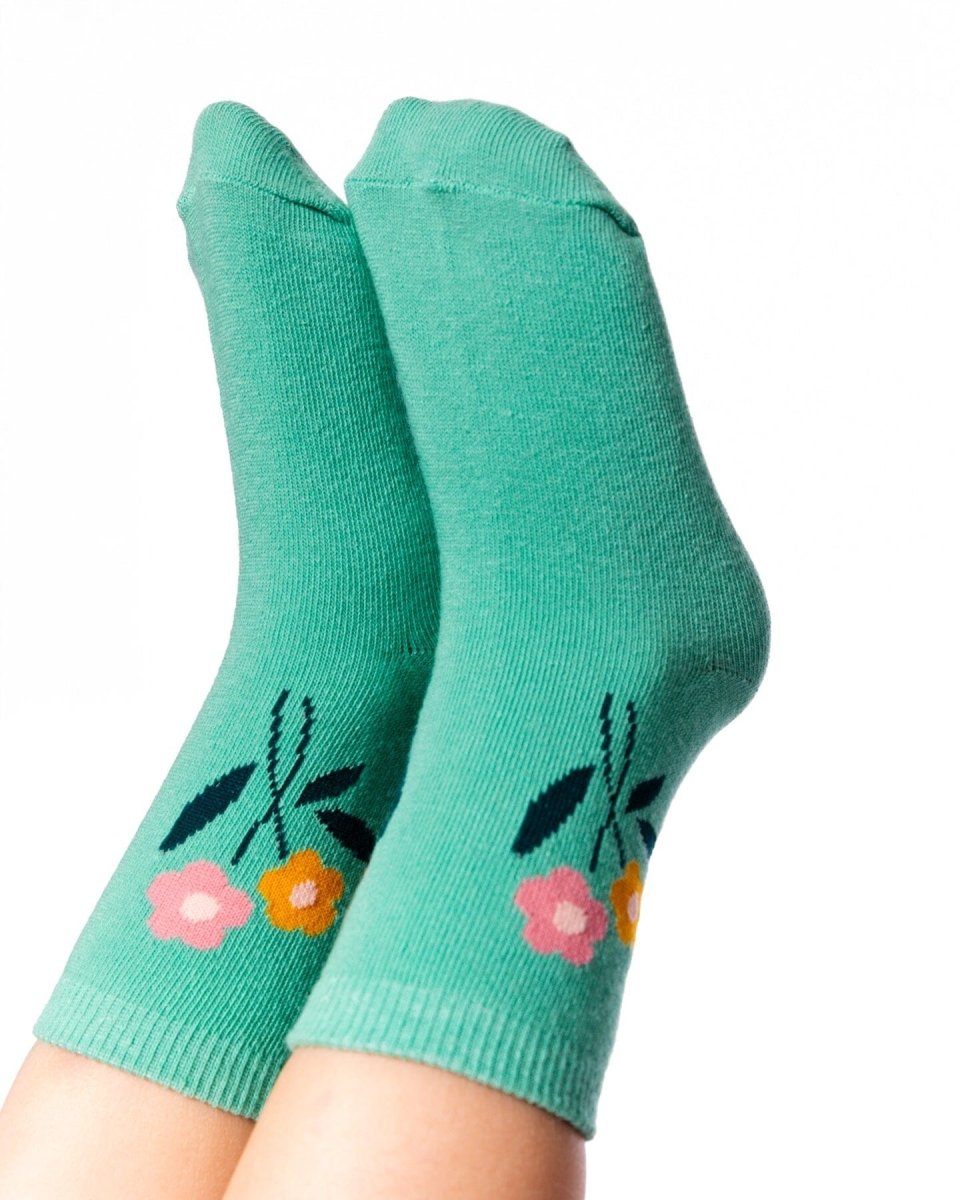 3 - Pack Knit Socks Pink And Green - LittleTreasures