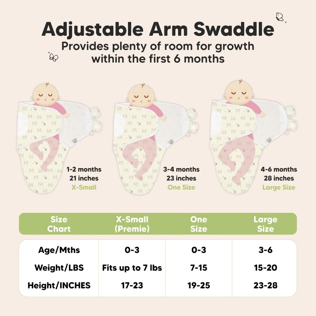 3 - Pack Organic Baby Swaddle Sleep Sacks - Swaddles for Newborns, Infant 0 - 3 Months, Baby Girls, Boys, Soft & Snug Newborn Sleep Sack, Nursery Swaddling Blankets, Easy to Use (Nordic) - LittleTreasures