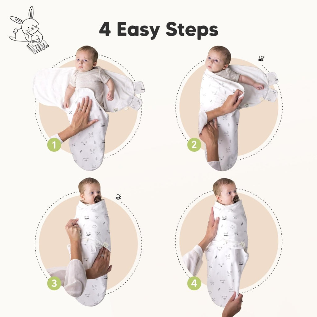 3 - Pack Organic Baby Swaddle Sleep Sacks - Swaddles for Newborns, Infant 0 - 3 Months, Baby Girls, Boys, Soft & Snug Newborn Sleep Sack, Nursery Swaddling Blankets, Easy to Use (Nordic) - LittleTreasures