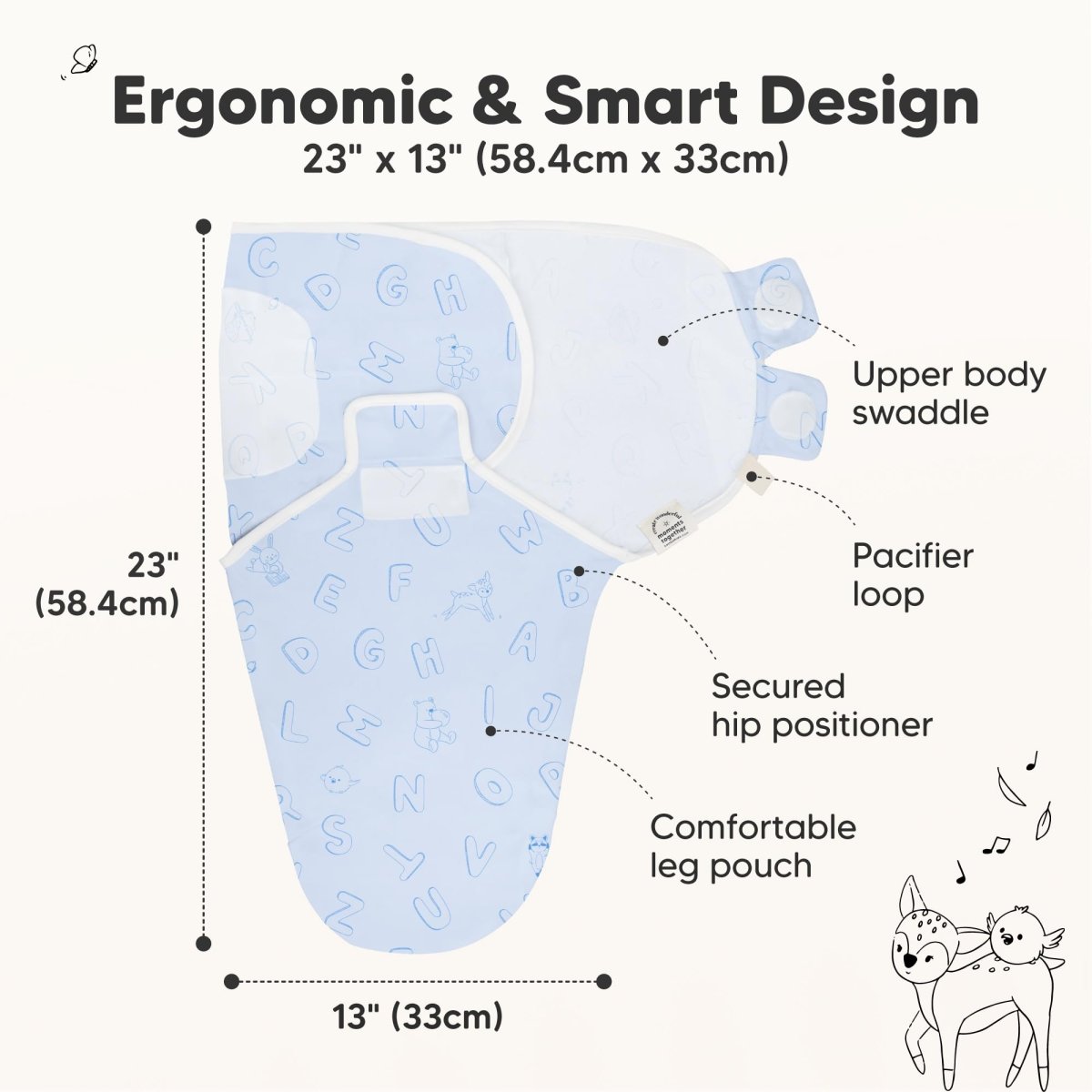 3 - Pack Organic Baby Swaddle Sleep Sacks - Swaddles for Newborns, Infant 0 - 3 Months, Baby Girls, Boys, Soft & Snug Newborn Sleep Sack, Nursery Swaddling Blankets, Easy to Use (Nordic) - LittleTreasures