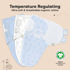 3 - Pack Organic Baby Swaddle Sleep Sacks - Swaddles for Newborns, Infant 0 - 3 Months, Baby Girls, Boys, Soft & Snug Newborn Sleep Sack, Nursery Swaddling Blankets, Easy to Use (Nordic) - LittleTreasures