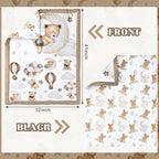 3 Pcs Baby Crib Bedding Set Safari Animals Dinosaurs Bear Woodland Animals Jungle Crib Set Includes Quilt, Fitted Sheet, Skirt for Baby Boy Girl(Brown,Teddy Bear) - LittleTreasures