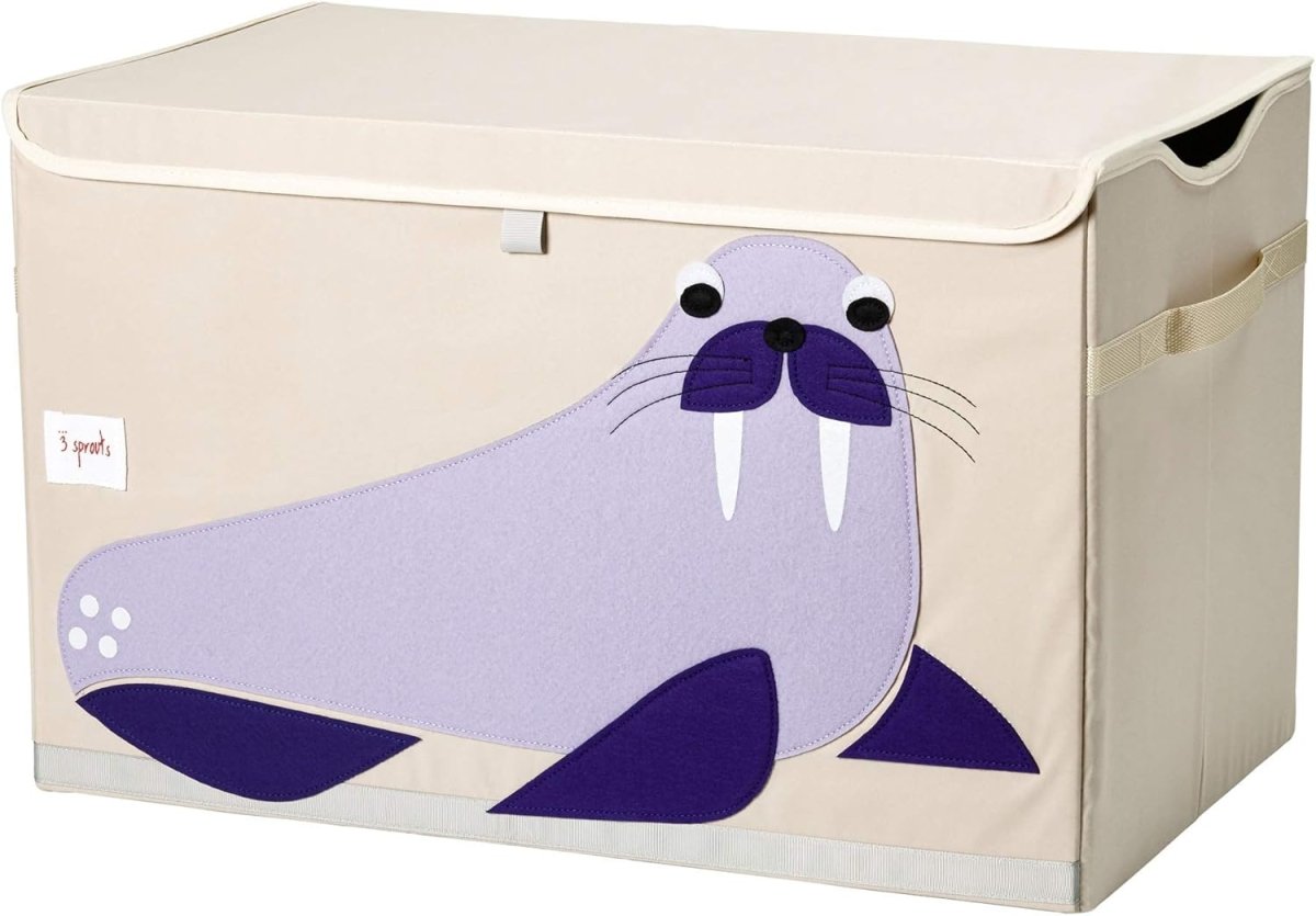 3 Sprouts Large Toy Chest - Sturdy Kids Collapsible Toy Box with Lid and Handles for Boys & Girls - Playroom Storage Organizer, Toy Bin, Coffre à Jouets, Bear - LittleTreasures