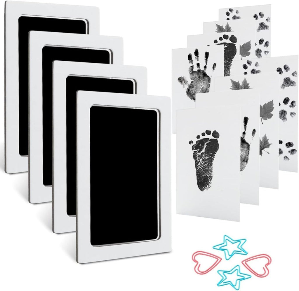 4 - Pack Inkless Baby Hand and Footprint Kit, Pet Paw Print Ink Kits, Baby Handprint Clean Touch Ink Pad Kitiled Print, Safe for Baby Keepsake, Pet Paw Print - LittleTreasures