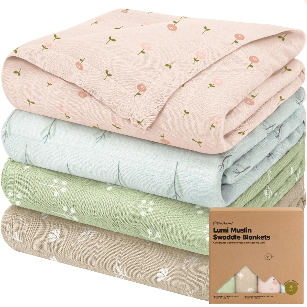 4 - Pack Muslin Swaddle Blankets for Boys, Girls - Organic Baby Swaddles for Newborns, Soft & Breathable Receiving Baby Blankets for Girl, Boy, Neutral, Newborn Essentials Gift (Spice) - LittleTreasures