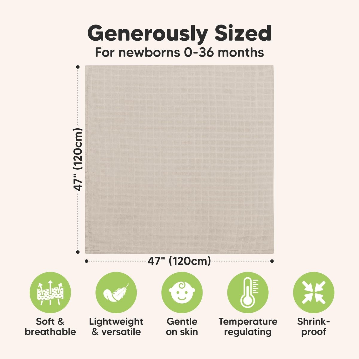 4 - Pack Muslin Swaddle Blankets for Boys, Girls - Organic Baby Swaddles for Newborns, Soft & Breathable Receiving Baby Blankets for Girl, Boy, Neutral, Newborn Essentials Gift (Spice) - LittleTreasures