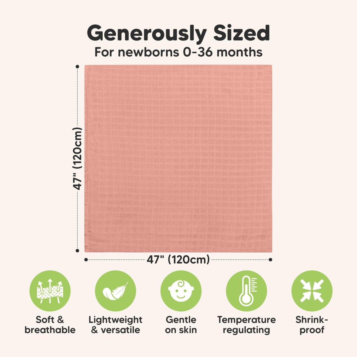 4 - Pack Muslin Swaddle Blankets for Boys, Girls - Organic Baby Swaddles for Newborns, Soft & Breathable Receiving Baby Blankets for Girl, Boy, Neutral, Newborn Essentials Gift (Spice) - LittleTreasures