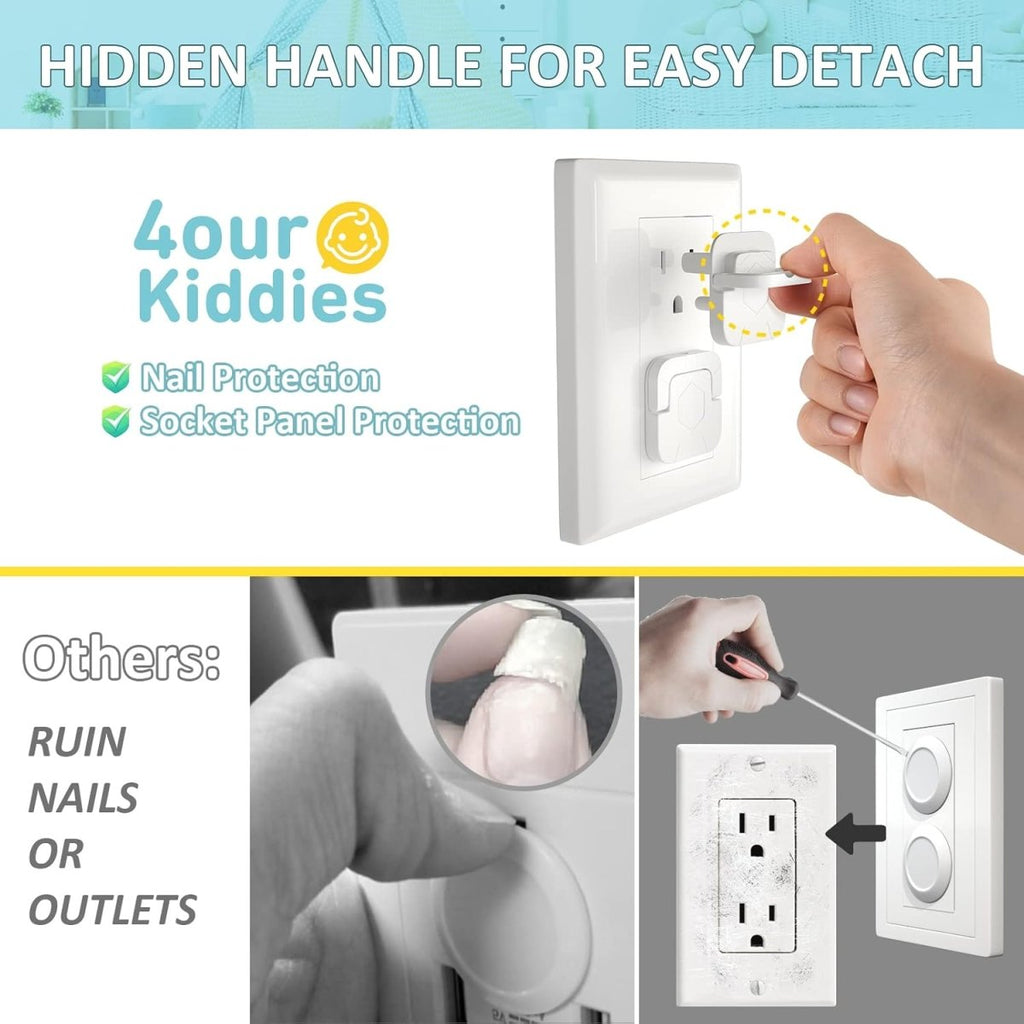 4our Kiddies Baby Proofing Outlet Covers (60 Pack) Electric Outlet Plug Covers for Child Safety, Baby Socket Cover Protector Cap to Prevent Child from Power Shock Hazard - LittleTreasures