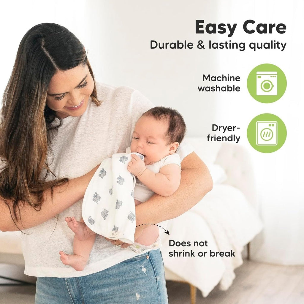 5 - Pack Muslin Burp Cloths Baby Boy, Girl - Very Absorbent Baby Burp Cloth Rags, 8 - Layers Viscose Derived from Bamboo Cotton Muslin Towel, Super Soft Spit Up Rags, No Shrink Washcloths (The Wild) - LittleTreasures