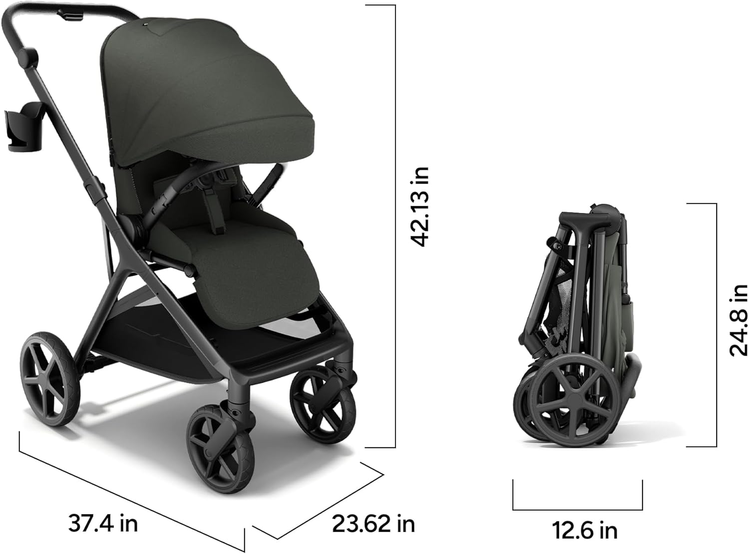 All-Terrain One-Hand Fold Stroller with UV50+ Canopy