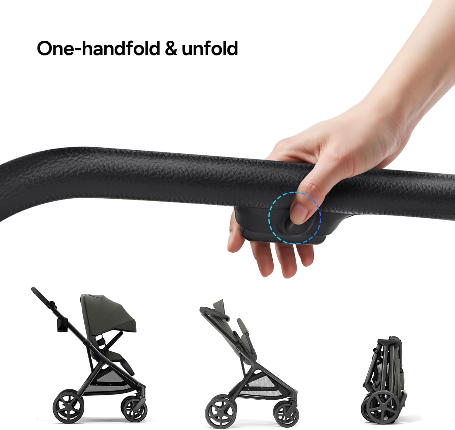 All-Terrain One-Hand Fold Stroller with UV50+ Canopy