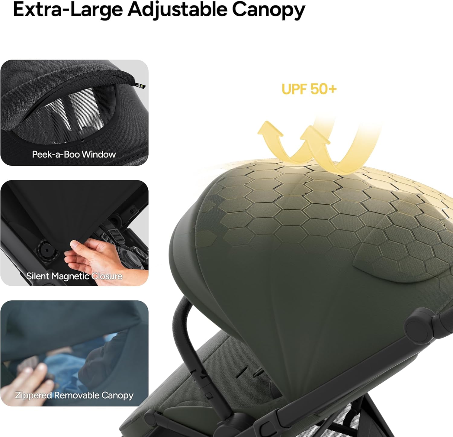 All-Terrain One-Hand Fold Stroller with UV50+ Canopy