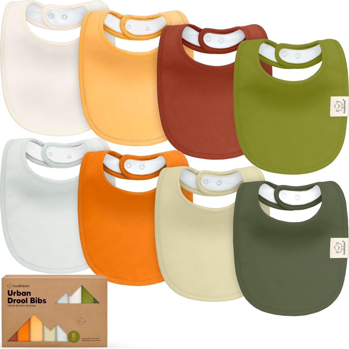 8 - Pack Organic Baby Bibs for Boys, Girls - Soft Cotton Drooling and Teething Bibs for Baby Girl & Boy, Extra Absorbent, Easy To Clean & Put On for Toddler, Newborn, Infant 0 - 24 Months (Grayscale) - LittleTreasures