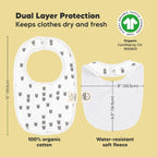 8 - Pack Organic Baby Bibs for Boys, Girls - Soft Cotton Drooling and Teething Bibs for Baby Girl & Boy, Extra Absorbent, Easy To Clean & Put On for Toddler, Newborn, Infant 0 - 24 Months (Grayscale) - LittleTreasures