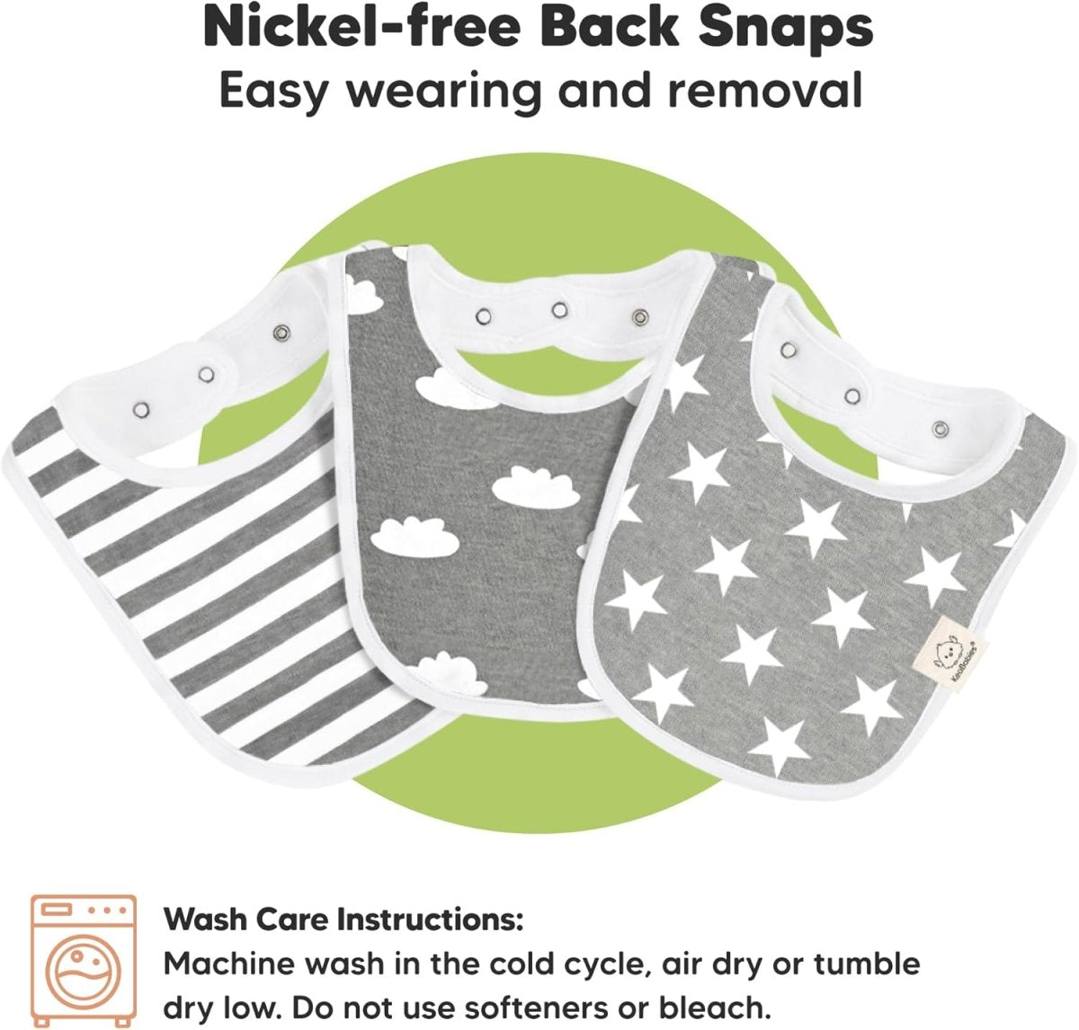 8 - Pack Organic Baby Bibs for Boys, Girls - Soft Cotton Drooling and Teething Bibs for Baby Girl & Boy, Extra Absorbent, Easy To Clean & Put On for Toddler, Newborn, Infant 0 - 24 Months (Grayscale) - LittleTreasures