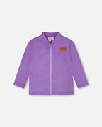 3-In-1 Two-Piece Mid-Season Outerwear With Solid Pants Set Purple Daisy Print