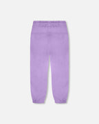 3-In-1 Two-Piece Mid-Season Outerwear With Solid Pants Set Purple Daisy Print