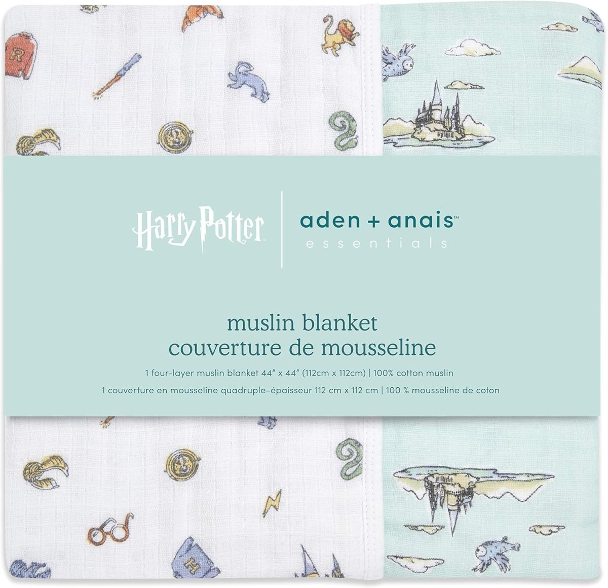 aden + anais Dream Blanket, Boutique Muslin Baby Blankets for Girls & Boys, Lightweight Newborn Nursery & Crib Blanket, Unisex Toddler & Infant Bedding, Shower & Registry Gift, Hogwarts Essentials - LittleTreasures