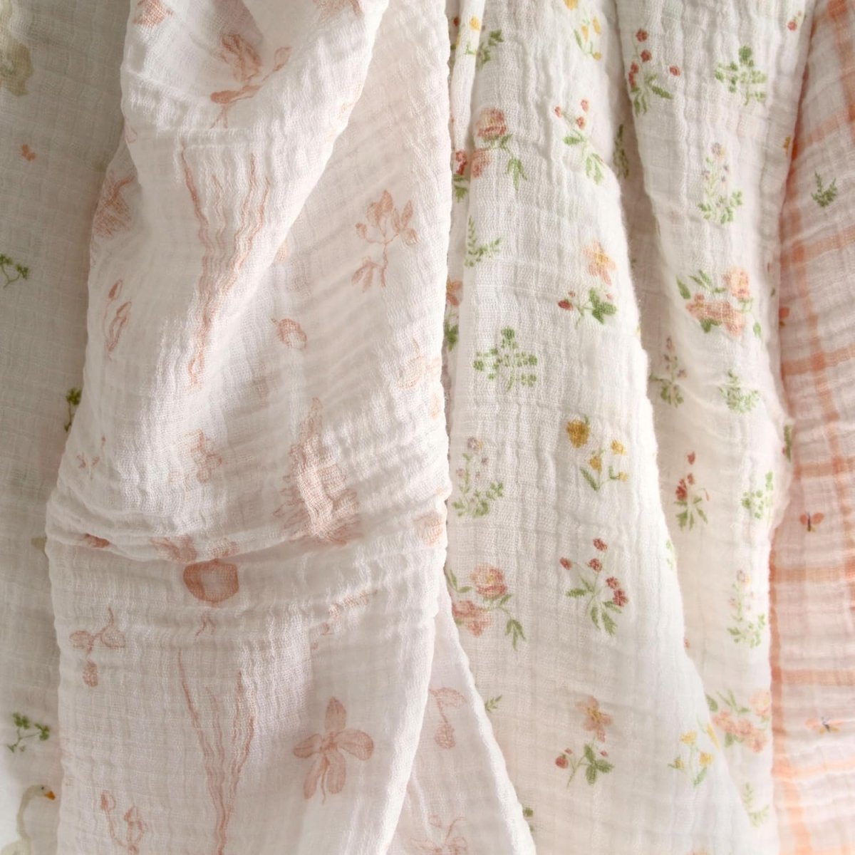 aden + anais Essentials Disney Baby Muslin Swaddle Blankets, Newborn Receiving Blanket for Swaddling, 100% Cotton Baby Swaddle Wrap, 4 Pack, Country Floral - LittleTreasures