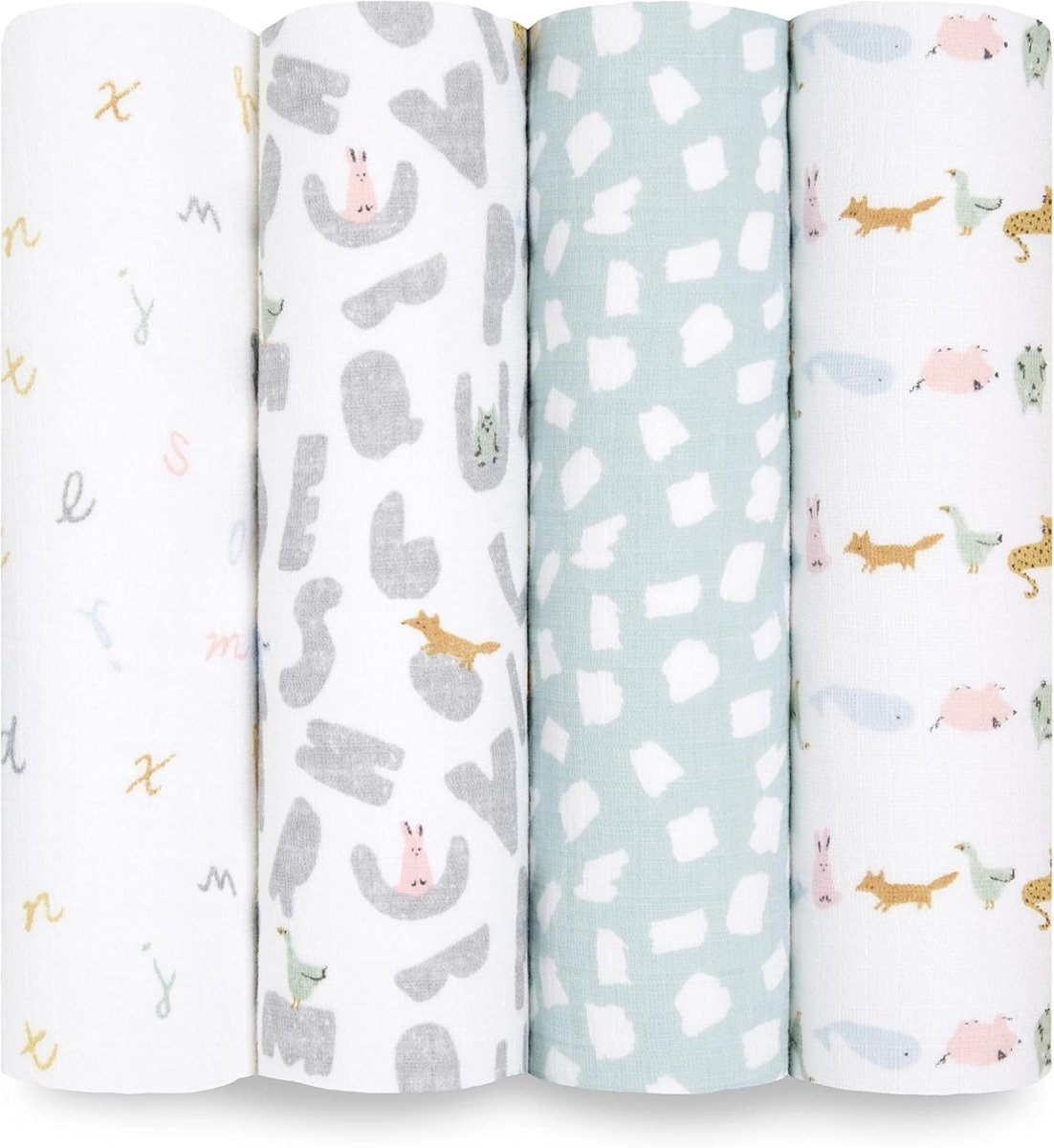 aden + anais Essentials Disney Baby Muslin Swaddle Blankets, Newborn Receiving Blanket for Swaddling, 100% Cotton Baby Swaddle Wrap, 4 Pack, Country Floral - LittleTreasures
