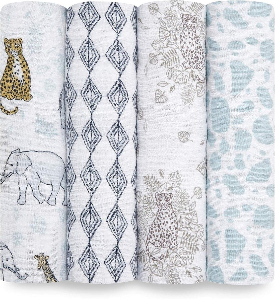 aden + anais Essentials Disney Baby Muslin Swaddle Blankets, Newborn Receiving Blanket for Swaddling, 100% Cotton Baby Swaddle Wrap, 4 Pack, Country Floral - LittleTreasures