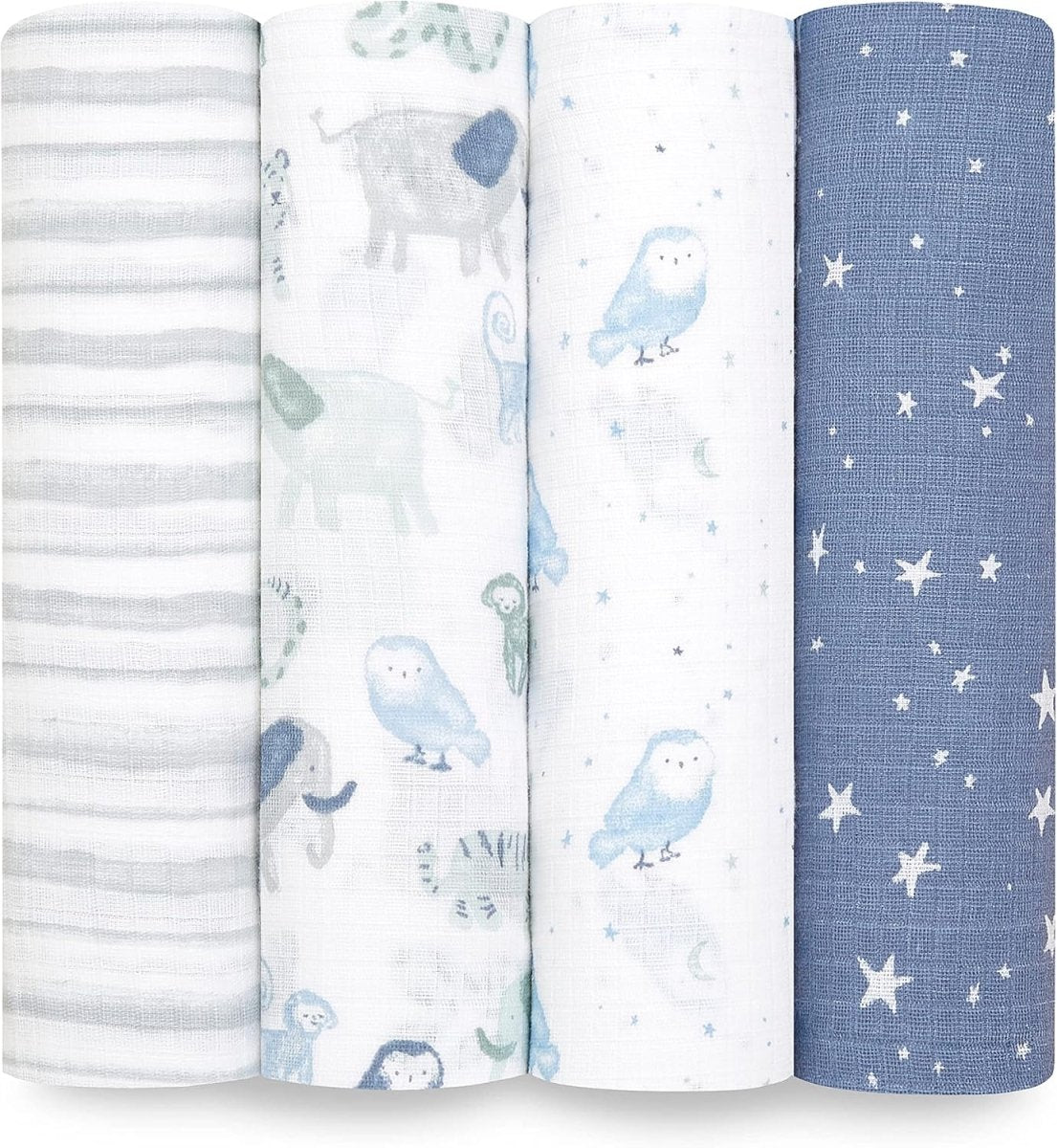 aden + anais Essentials Disney Baby Muslin Swaddle Blankets, Newborn Receiving Blanket for Swaddling, 100% Cotton Baby Swaddle Wrap, 4 Pack, Country Floral - LittleTreasures