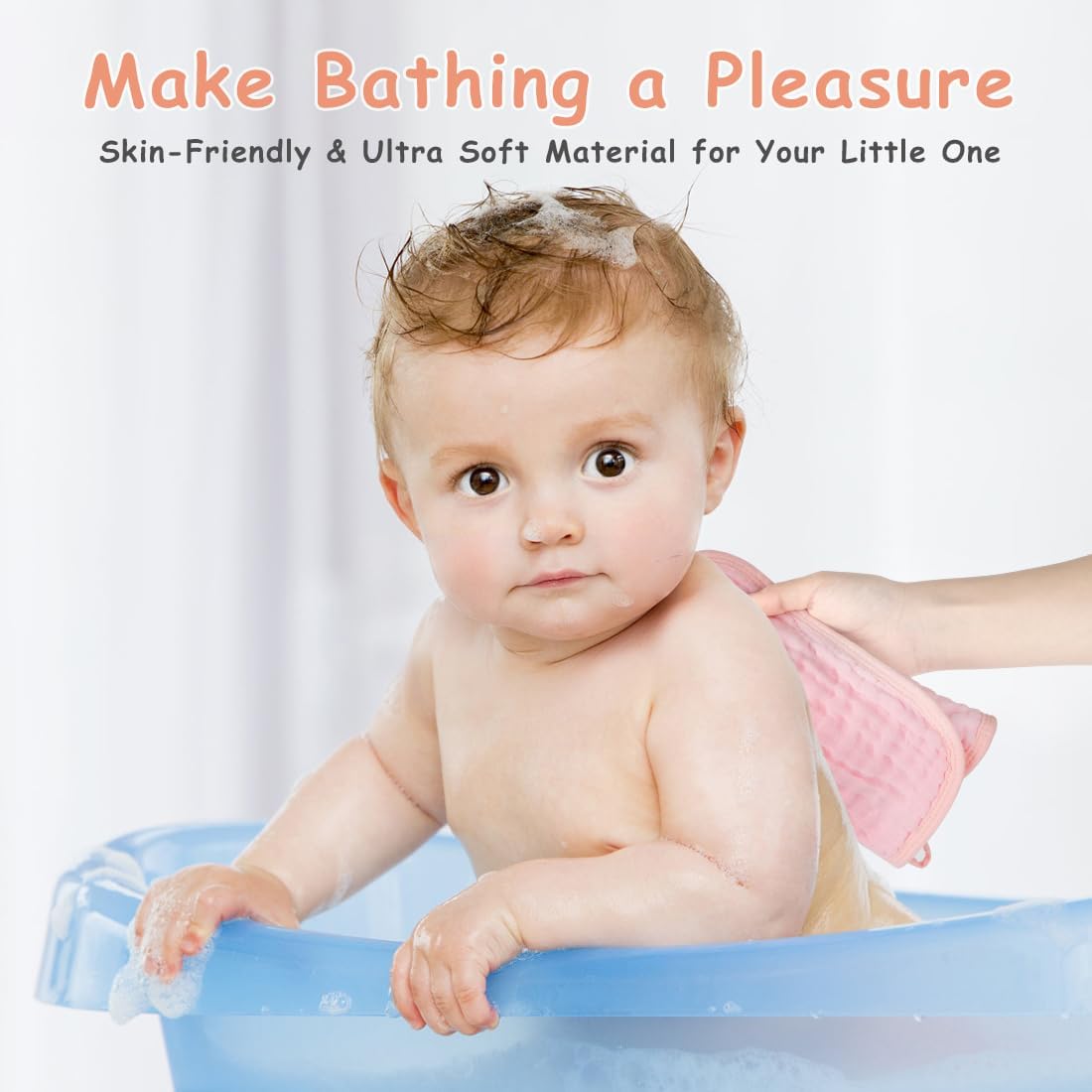 AIDEA Baby Muslin Washcloths - 10 Pack, 100% Cotton Washcloth, Newborn Essentials, Soft Baby Washcloths, Absorbent Baby Towel, Bath Face Towels, Burp Cloths, Rags for Newborn, Baby Gifts - White 10" X10" - LittleTreasures