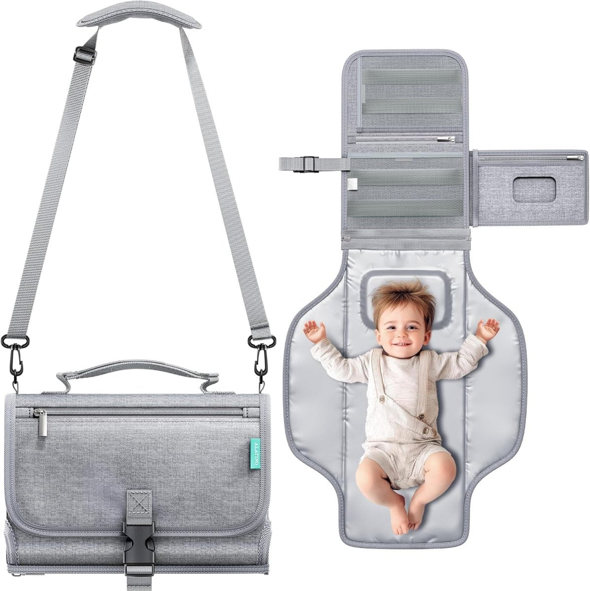 Alatino Premium Portable Diaper Changing Pad - Memory Foam, Easy Clean - LittleTreasures
