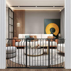 ALLAIBB 39 40 41 42 43 Inch Baby Gate Pressure Mount Extra Wide 38.58 - 43.31inch/98 - 110cm Auto Close Black Metal Child Dog Pet Safety Gates with Walk Through for Stairs,Doorways,Kitchen and Living Room - LittleTreasures