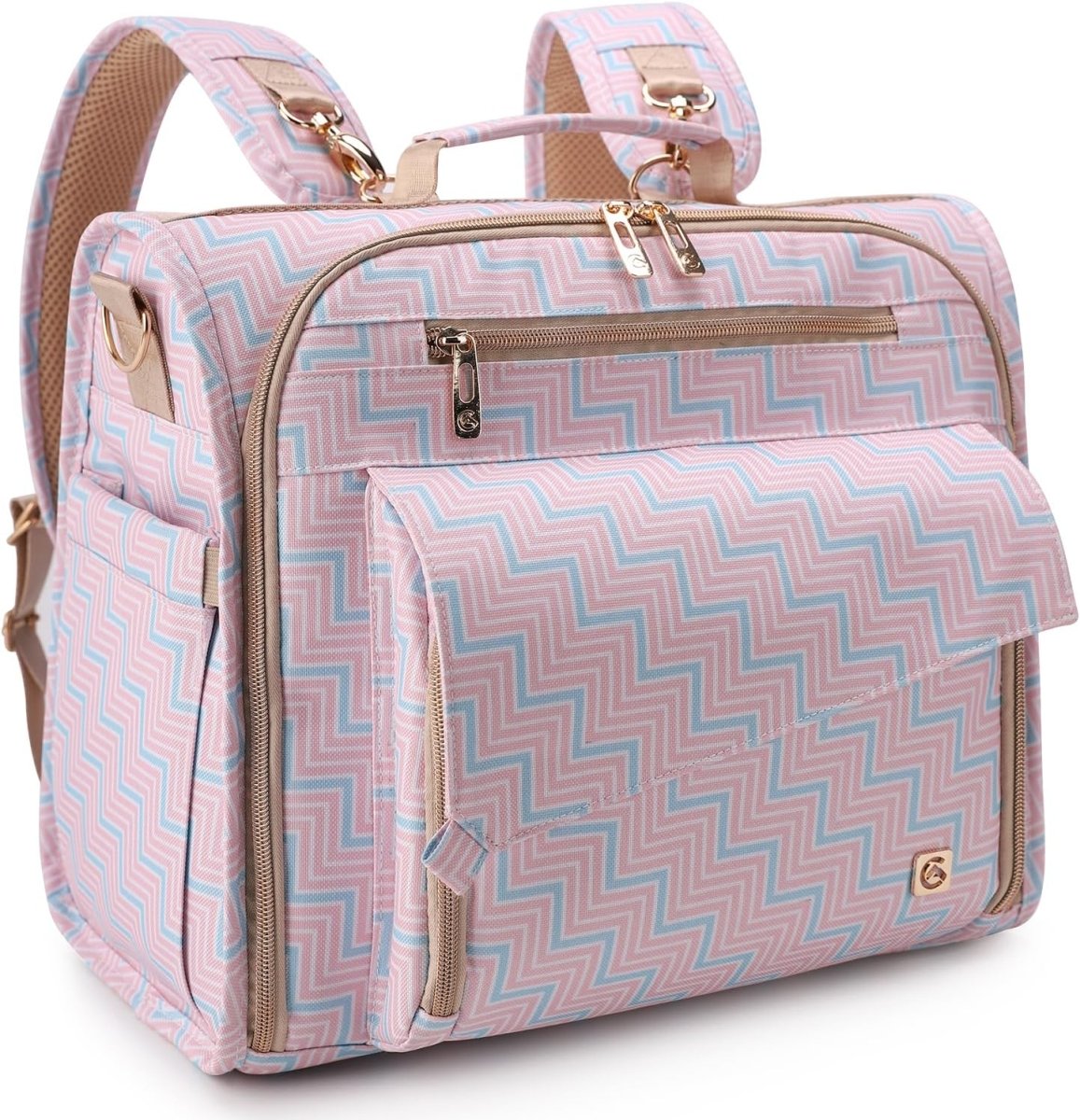 ALLCAMP Zebra Diaper Bag Large, Support Baby Stroller, Converted Into a Tote Bag, Black and White - LittleTreasures