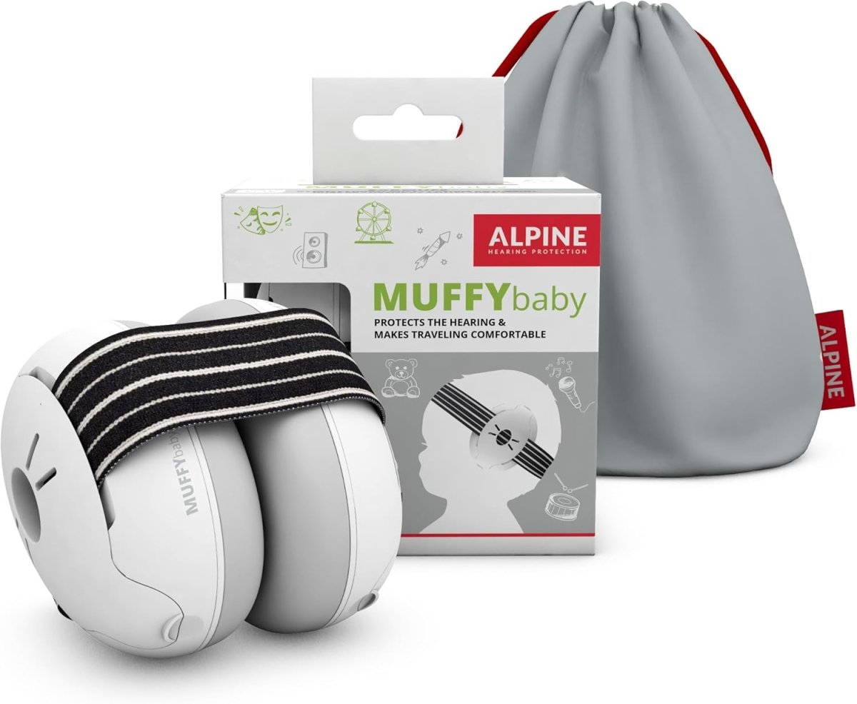 Alpine Muffy Baby Comfort - Baby Ear Protection Noise Cancelling - CE & ANSI Certified - Unique Headband for Safe fit & Comfort - Multi - adjustable for Ages 3 - 48 Months - 24dB Sound Reduction, Green - LittleTreasures