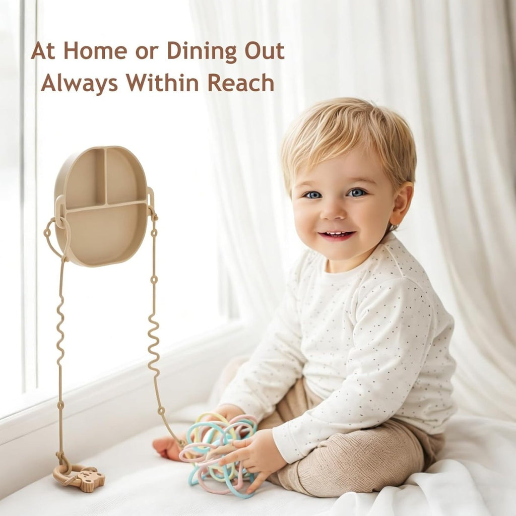 Andy Bear Boho Suction Plate Set: Safe, Fun Mealtime Essentials - LittleTreasures