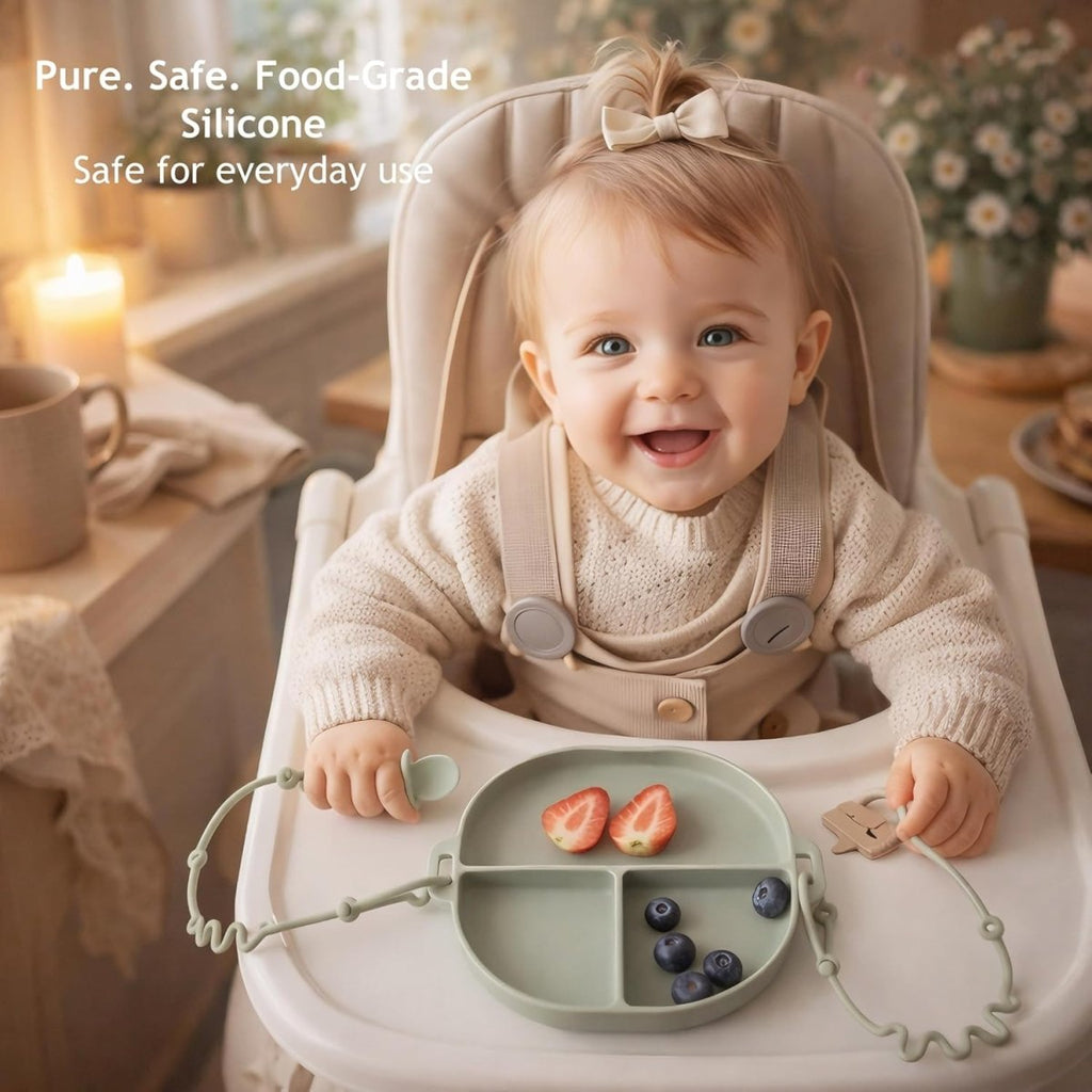 Andy Bear Boho Suction Plate Set: Safe, Fun Mealtime Essentials - LittleTreasures