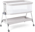 ANGELBLISS Baby Bassinet Bedside Sleeper, Easy Folding Portable Bassinet for Baby with Wheels, Adjustable Height, Included Mattress - LittleTreasures