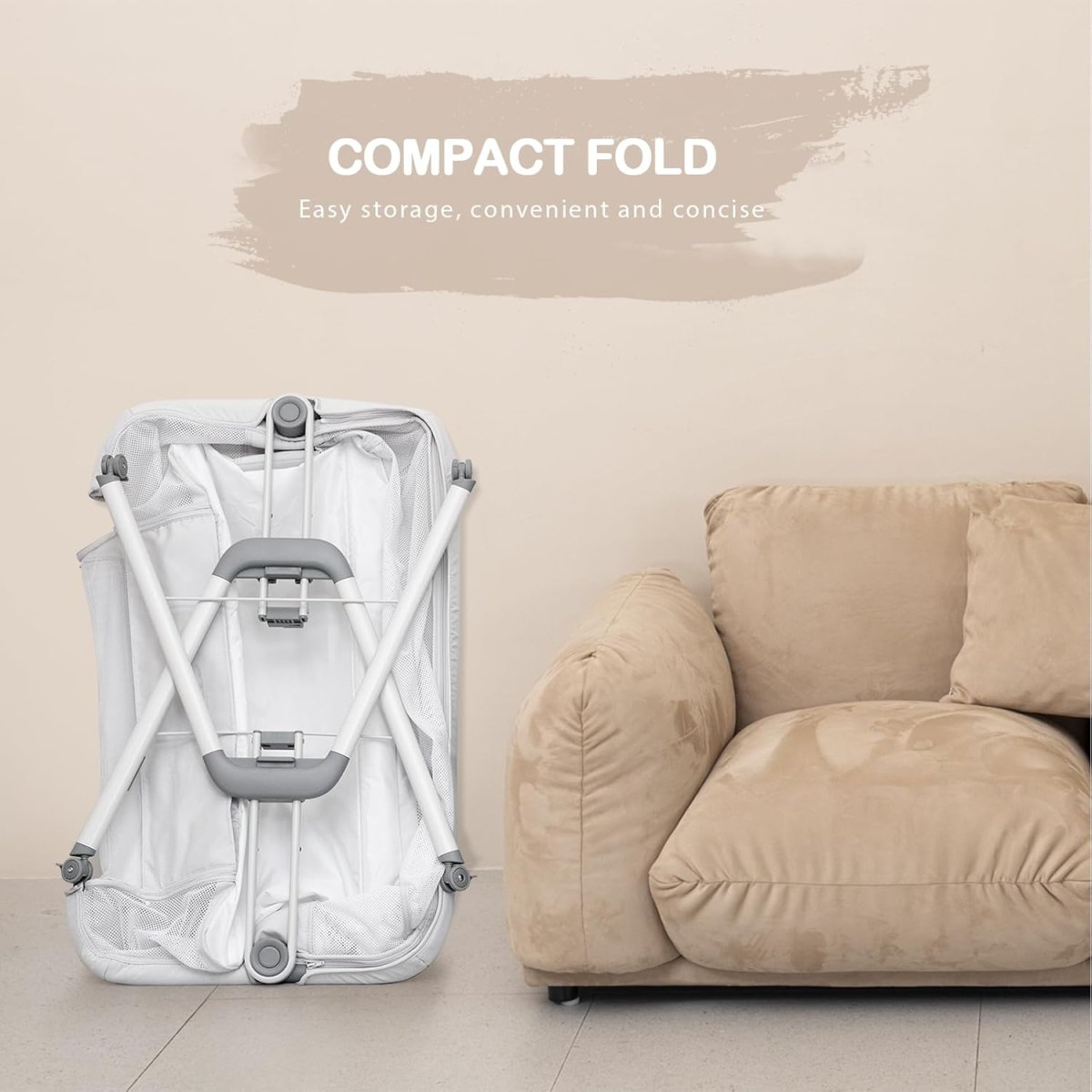 ANGELBLISS Baby Bassinet Bedside Sleeper, Easy Folding Portable Bassinet for Baby with Wheels, Adjustable Height, Included Mattress - LittleTreasures