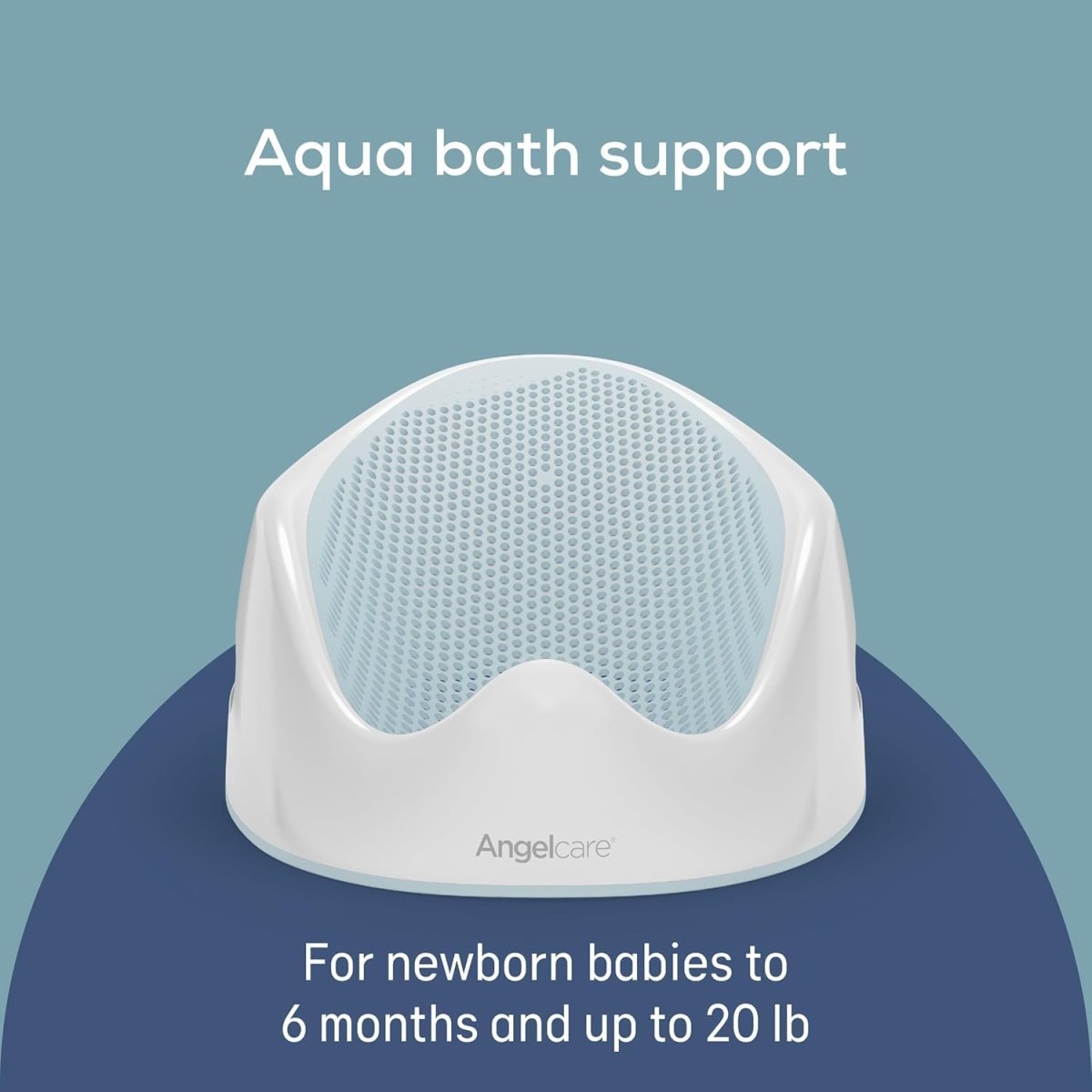 Angelcare Baby Bath Support, Aqua, for babies less than 6 months of age, Made in Canada - LittleTreasures