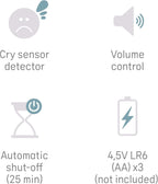 Angelcare Magical Dreams Celeste the Musical Mushroom Projector, sleep soother with a lullaby, white noises and 3 - night light colour options - LittleTreasures