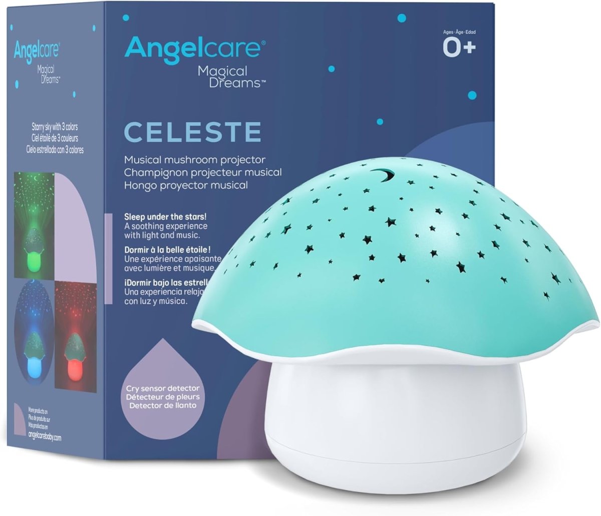 Angelcare Magical Dreams Celeste the Musical Mushroom Projector, sleep soother with a lullaby, white noises and 3 - night light colour options - LittleTreasures