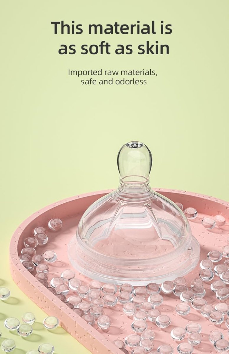 Anti - Colic Glass Baby Bottle, 5oz/150ml with Natural Response Slow Flow Beast - Like Nipple for 0 - 3 Months Newborn Babies Milk Feeding, Pink/2 Pack - LittleTreasures