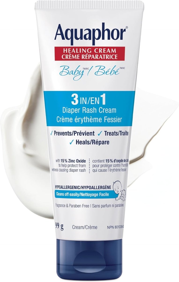 Aquaphor Baby Healing Diaper Rash Cream for Baby's Sensitive Skin, 15% Zinc Oxide Cream, Non Sticky, Fragrance Free, Hypoallergenic Diaper Rash Treatment, Recommended by U.S. Pediatricians, 99g - LittleTreasures